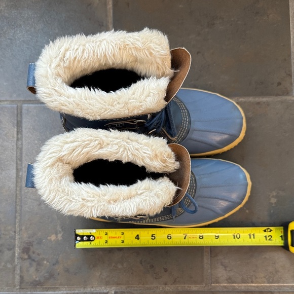 Sorel Vintage Manitou Blue Leather Winter Rain Snow Boots Wool Lined Size 8-8.5 - Picture 7 of 14